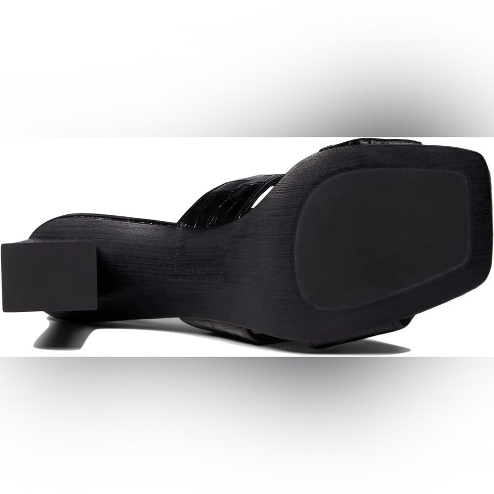 Freda Salvador Adria Black Croc-Embossed Women's Heeled Sandals - Picture 6 of 12